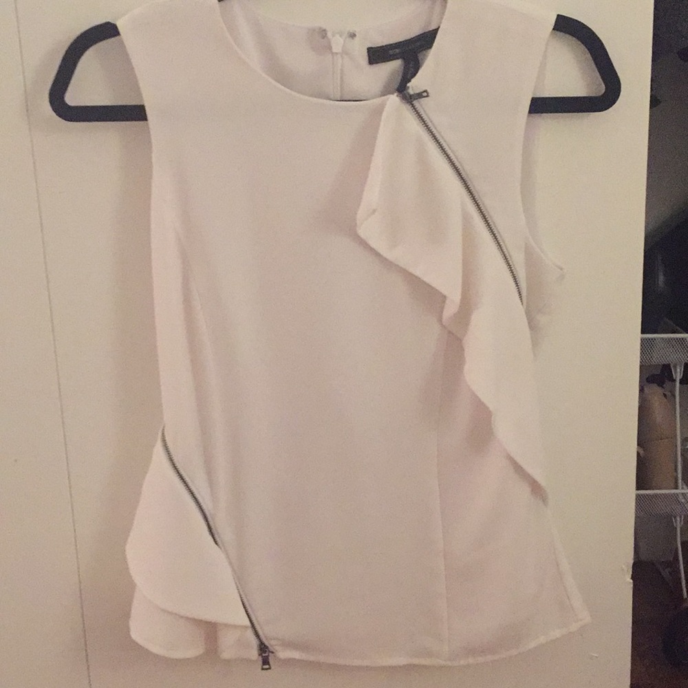 BCBG Max Azria Ruffle Sleeveless Blouse